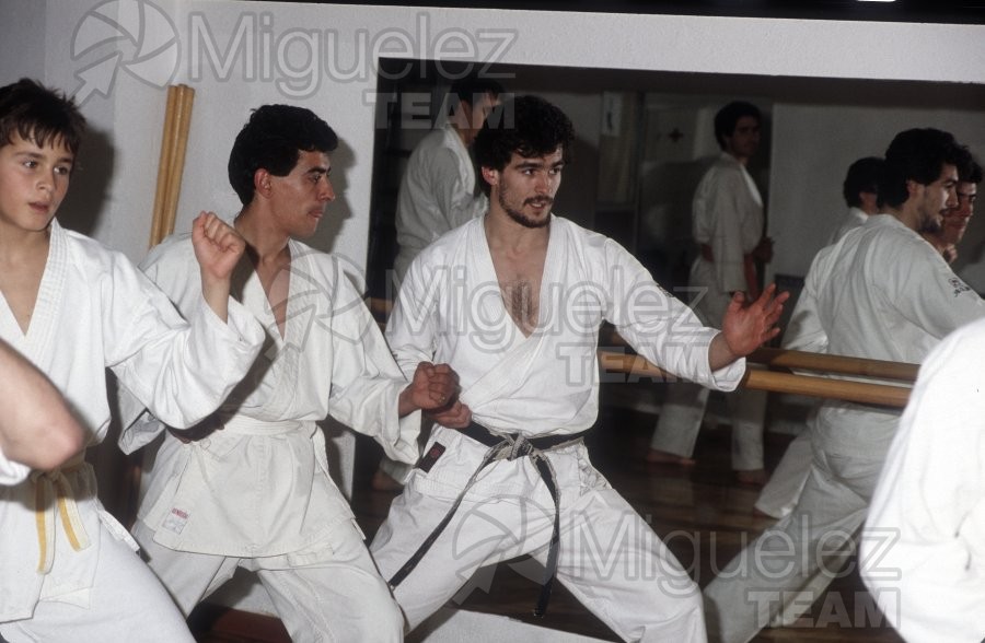 Reportaje gráfico al karateca Oscar Zazo (Madrid) 1986.