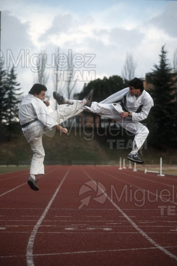 Reportaje gráfico con los karatecas Antonio Martinez Amillo y José Manuel Egea (Madrid) 1986.