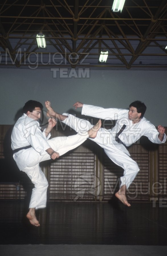 Reportaje gráfico con los karatecas Antonio Martinez Amillo y José Manuel Egea (Madrid) 1986.