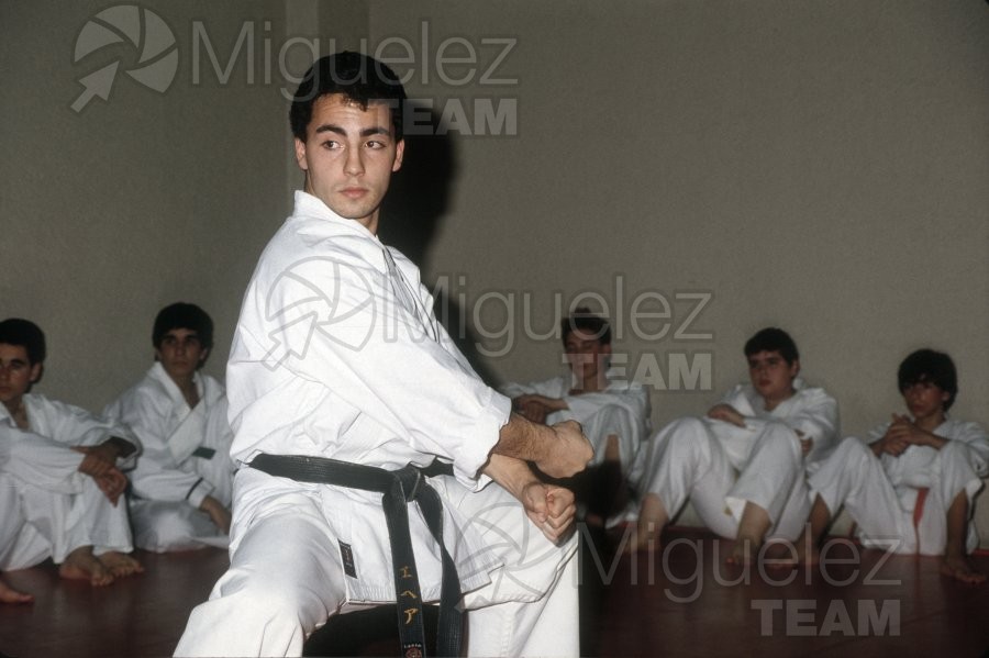Reportaje gráfico del karateca Jose Manuel Egea (Madrid) 1986.