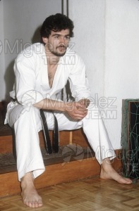 Reportaje gráfico al karateca Oscar Zazo (Madrid) 1986.