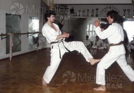 Reportaje gráfico al karateca Oscar Zazo (Madrid) 1986.