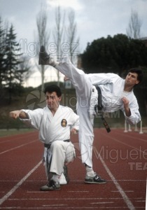 Reportaje gráfico con los karatecas Antonio Martinez Amillo y José Manuel Egea (Madrid) 1986.