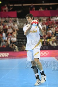 JUEGOS OLIMPICOS LONDRES 2012; celebrados del 27-07-2012 al 12-08-2012. 
 BALONMANO:  Pabellón Copper Box, 31-07-2012.  Partido de eliminatorias entre Dinamarca - España; resultado 24-23. 