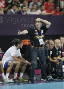 JUEGOS OLIMPICOS LONDRES 2012; celebrados del 27-07-2012 al 12-08-2012. 
 BALONMANO:  Pabellón Copper Box, 31-07-2012.  Partido de eliminatorias entre Dinamarca - España; resultado 24-23. 