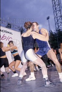 Maratón Popular de aeróbic en el polideportivo Municipal de La Elipa (Madrid). 1996